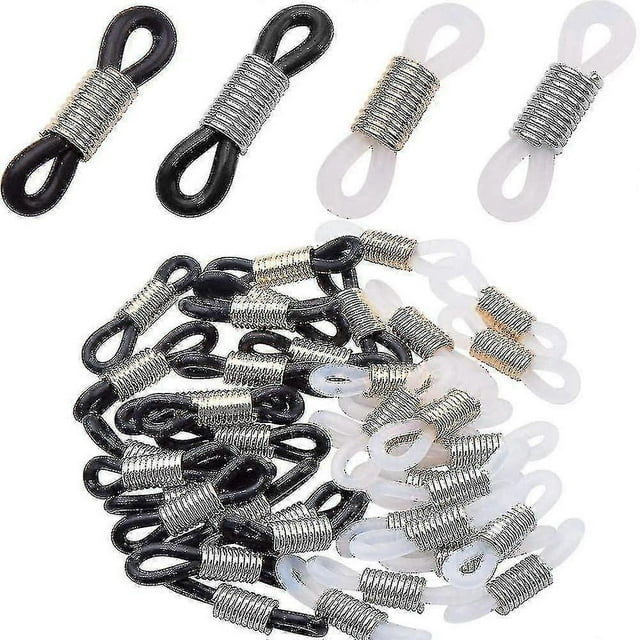50pcs Holder Chain Glasses Ends Spectacle Chain Strap Loop Ends Of Glass Cord Ends Of Eyeglass Chain Holder Silicone Lanyard Strap Diy Bead Linking Ey