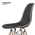 thumbnail image 6 of MoNiBloom Modern Shell Dining Room Chairs Set of 2, Lounge Chairs with Wood Legs, for Kitchen Dining Bedroom Living Room, Black, 6 of 10