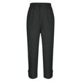 thumbnail image 4 of XAOFW Cargo Pants Women Solid Color Straight Leg Trousers High Waist Comfort Fit Work Pants With Side Pockets Stylish Bottoms XL, 4 of 6