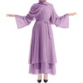 thumbnail image 2 of Abayas Robe Musulmane pour Femmes à Manches Longues Abaya Islamique Aïd Dubaï Caftan Robes Moyen-Orient Robe de Prière Robe en Mousseline, 2 of 7
