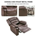 thumbnail image 6 of Bonzy Home Recliner Comfortable Arms and Back Faux Leather Single Reclining Modern Chair Sofa for Living Room Bedroom, Brown, 6 of 6