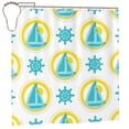 thumbnail image 1 of Polyester Fiber Shower Curtain, Nautical Themed Doodles Shower Curtain, Metal Buckled Eye Waterproof Shower Curtain, Can Be Washed-72x72in, 1 of 8
