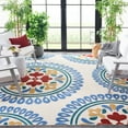 thumbnail image 3 of SAFAVIEH Cottage Dijana Floral Indoor/Outdoor Area Rug, Cream/Sky Blue, 8' x 10', 3 of 6