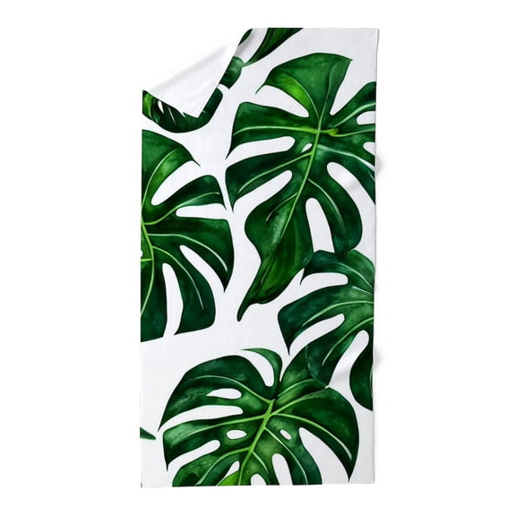 CafePress - Monstera Leaves Pattern - Large Beach Towel, Soft 30"x60" Towel with Unique Design