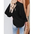 thumbnail image 2 of Womens Corduroy Loose Shirt Button Down Oversized Patchwork Blouses Jacket White and Grey XL, 2 of 9