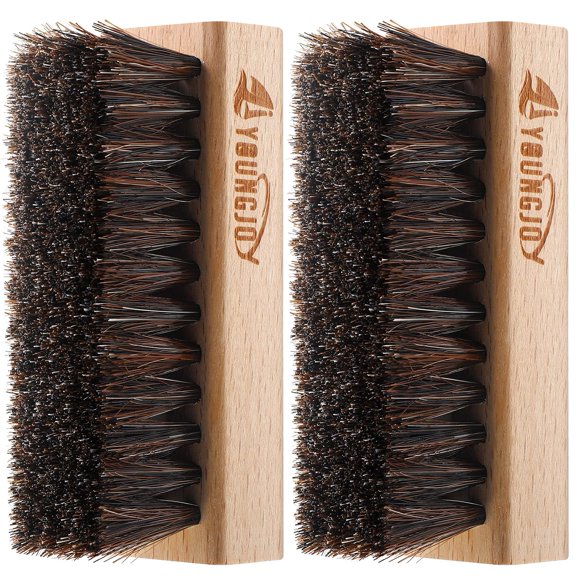 Cepillo para limpiar zapatillas YoungJoy de crin de caballo con mango de madera