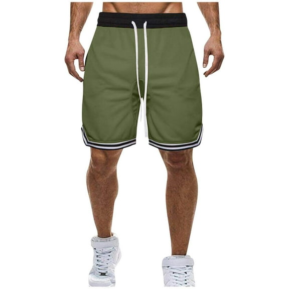 Kalauyu Men's Basketball Shorts with Zipper Pockets Lightweight Quick Dry Mesh Athletic Running Shorts