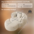 thumbnail image 5 of Wiilayok 50.5'' Oversized Chaise Lounge Chair Indoor,Thickened Backrest Sleeper Sofa Couch with Soft Pillows for Living Room, Beige, 5 of 9