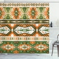 thumbnail image 1 of Ambesonne Tribal Shower Curtain, Aztec Mayan Style Stripe, 69"Wx75"L, Green Brown Amber, 1 of 3