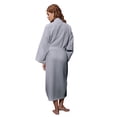 thumbnail image 3 of Turquaz Linen Lightweight Long Waffle Kimono Unisex Spa Robe (Small/Medium, Gray), 3 of 5