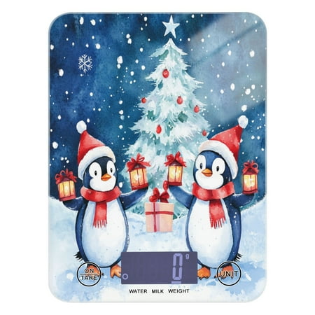

Two Cute Penguins Food Scale Digital Kitchen Scale Waterproof Grams Ounces lbs for For Baking and Cooking