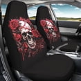 thumbnail image 4 of XYZCANDO Skull Floral Car Seat Covers for Woman Soft Car Front Seat Covers Full Protection Washable, for Van Truck Vehicle, 4 of 10