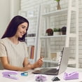 thumbnail image 7 of Purple Office Supplies Set & Desk Organizer Kit,Desk Accessories, Stapler and Tape Dispenser Set for Women with Stapler, Tape Dispenser, Staple Remover, Staples, Clips, Scissor and Tabs, 7 of 7