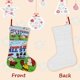 thumbnail image 3 of Las Estrellas de Charlie Brown Tema: Calcetines de Navidad, fino lino blanco para colgar en escaleras y chimenea, decoración navideña para el hogar, regalo de Navidad.54cm×38cm, 3 of 5