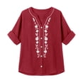 thumbnail image 3 of Gytharion Women's Spring and Summer Half Sleeves Cardigans V Neck Casual Solid Color Cardigan Cotton and Linen Button Front Tops, 3 of 4