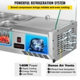 thumbnail image 5 of VEVOR Refrigerated Condiment Prep Station, 48-inch, 10.8Qt Sandwich / Salad Prep Table w/ 3 1/3 Pans & 4 1/6 Pans, 146W Salad Bar w/ 304 Stainless Body Tempered Glass Shield Digital Panel Auto Defrost, 5 of 9
