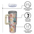 thumbnail image 4 of OBREWU Pioneer Flower Tumbler with Handle and Lid,40oz Pioneer Flower Double Wall Vacuum Insulated Tumbler,Pioneer Flower Cups Gift for Women and Men, 4 of 7