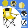 thumbnail image 3 of 2 PCS Folding Camping Chair with Cupholder and Carry Bag Regular Size Colorful Breathable Portable Lightweight Lawn Chair with Side Pocket for Fishing Hiking Beach Outdoor Activity, 3 of 6