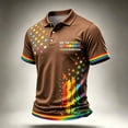thumbnail image 3 of Mens Golf Polo Shirts Short Sleeve Rainbow Cuff Pride Shirt Casual Button Collar Summer Tees for Golf Daily Wear, 3 of 4