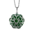thumbnail image 2 of Galaxy Gold GG 14K White Gold Checkerboard Cut Round Dyed Natural Green Sapphire Pendant Necklace - Renewal & Love - 16" to 24" - Fine Jewelry for Women, 2 of 4