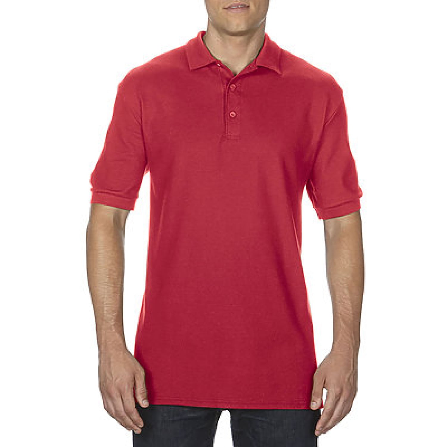 Gildan Mens Premium Cotton Sport Double Pique Polo Shirt Red 2XL