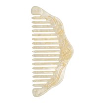 Unique Bargains 1 Pc Portable Floral Hair Comb Yellow Acetate Sheet