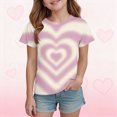 thumbnail image 2 of Toddler Kids Girls T-Shirts Short Sleeve Shirt for Girls 1t 2t 3t 4t 5t 6t 7t Cotton Basic Heart Graphic Tees Toddler Summer Clothes Tops 1-13T Gibobby,1-2 Years,Sky Blue, 2 of 5