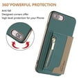 thumbnail image 7 of Dteck Magnetic Case for iPhone 8 Plus/7 Plus, 2 in 1 Wallet Case Detachable Card Holder, Compatible with MagSafe, Slim PU Leather RFID Blocking Credit Slots Zipper Pocket,Green, 7 of 7