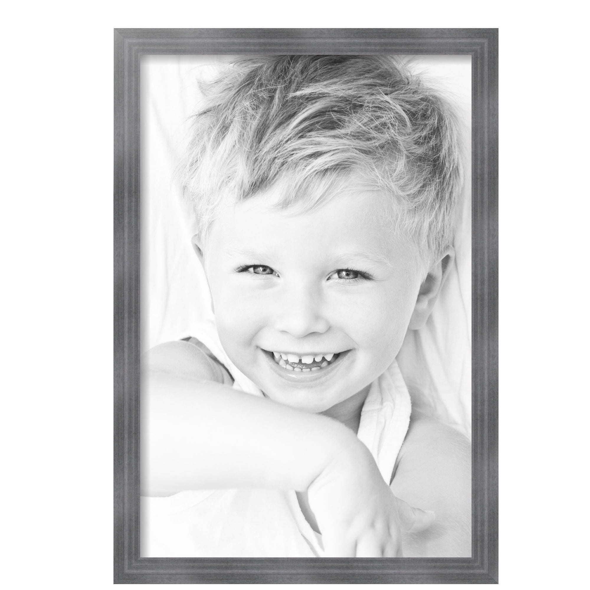 ArtToFrames 16" x 24" Muted Cold Silver Picture Frame, 16x24 inch Silver MDF Poster Frame (WOM-4682), 2 Pack