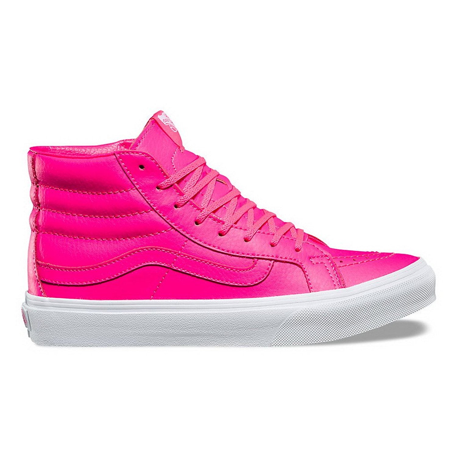Vans Sk8-Hi Slim Neon Leather Pink High-Top Skateboarding Shoe - 7M / 5.5M - image 2 of 4