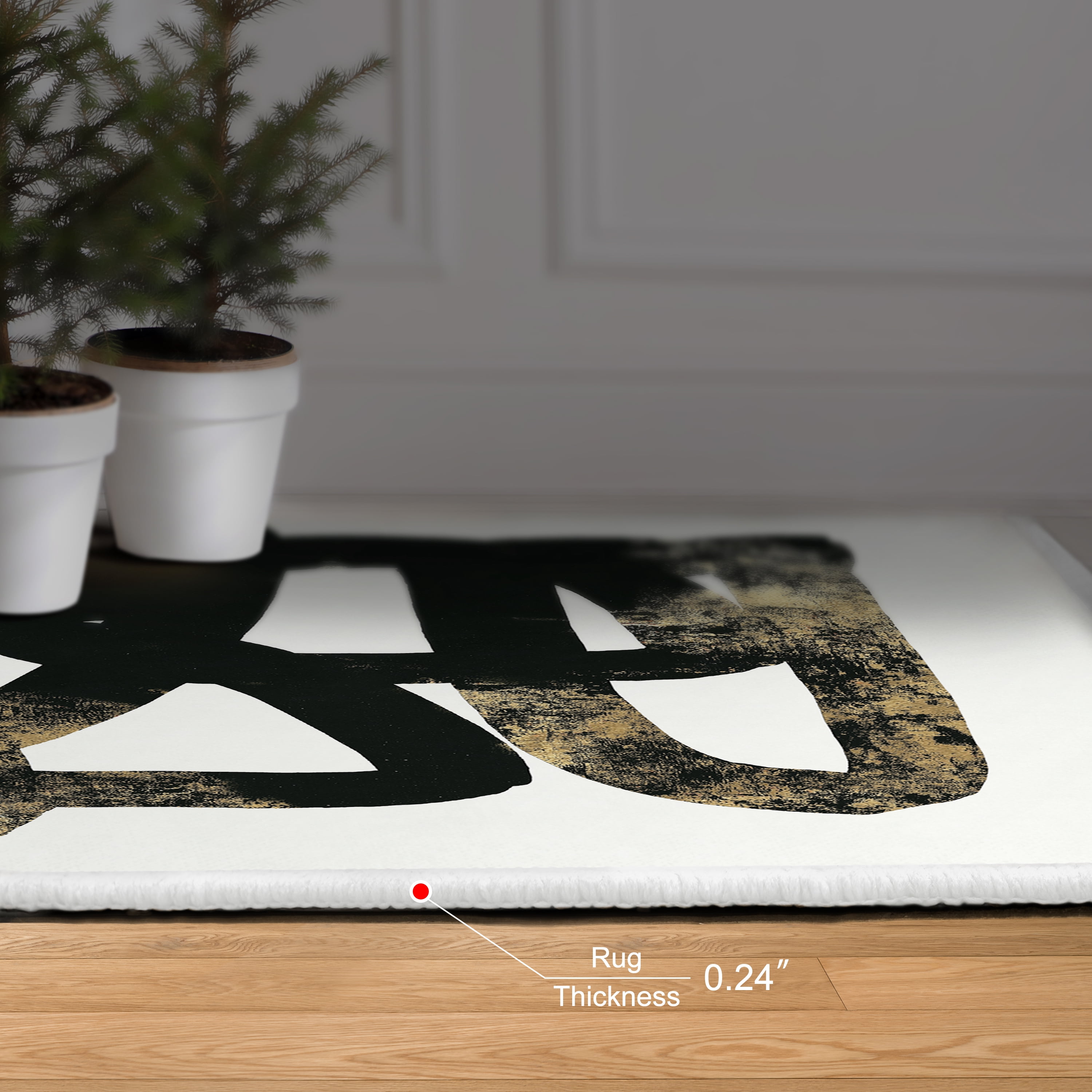 Sleek Shapes I Washable Abstract Art Area Rug size 8'x10', Power-loomed, Heavenly Softness with Non-Slipping Backing