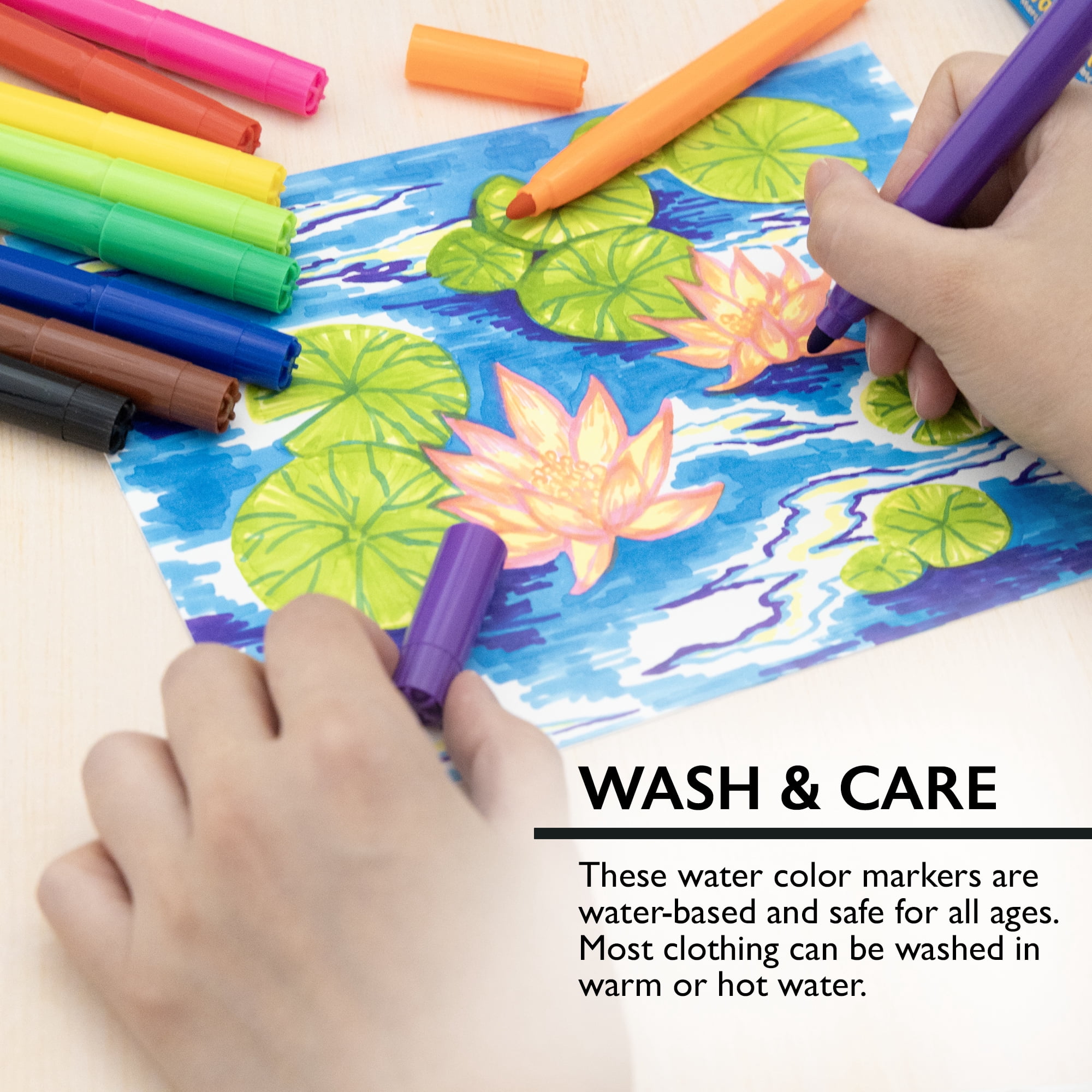 BAZIC Washable Markers 10 Color Jumbo Coloring Marker (10/Pack), 24-Packs