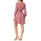 thumbnail image 3 of Vestido de gasa A-line con media manga en V, sólido y lindo para mujeres, XL, color rosa-a, 3 of 7