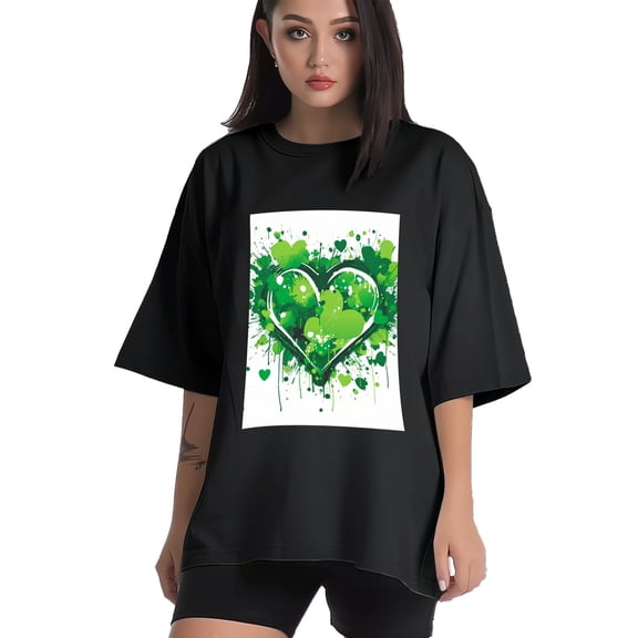 Plus Size Shirt for Women Black Tops for Women Short Sleeves Shirt for Women ST Patrick T Shirt Crewneck Shirt for Women XS