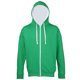 thumbnail image 1 of Awdis - Sudadera con capucha y cremallera Modelo Varsity hombre/caballero - Gym/Correr/Deporte (Verde Kelly/ Blanco polar), 1 of 2