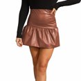 thumbnail image 1 of Moda para mujer Vestido de color sólido Cintura alta Paquete sexy Falda a la cadera Falda con diseño de arrugas irregulares Wmkox8yi FGJ1106, 1 of 3