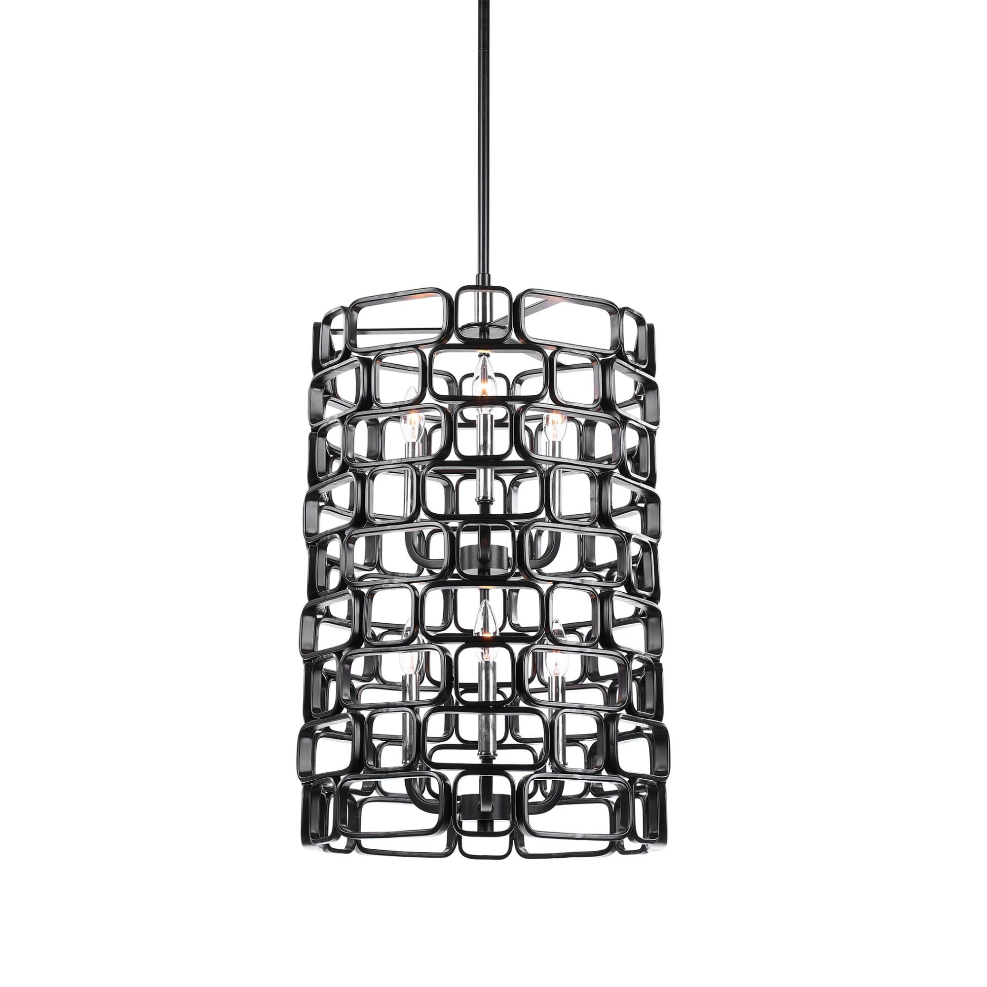 LED Hanging Lights Wood Lattice Pendulum Ceiling Cage Stand Lamp Table Spotlight