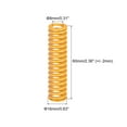thumbnail image 2 of Die Spring, 16mm OD 60mm Long 2 Pack Stamping Light Load Compression Yellow, 2 of 5