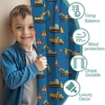 thumbnail image 3 of Blackout Kids Curtains,Cartoon Construction Vehicles Cones Blue Pattern Childrens Insulated Curtains Set Of 2,Bedroom Essentials,Toddler Room Decor 42"x84", 3 of 5