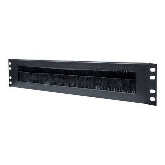 Intellinet 19" Cable Entry Panel, 2U, with Brush Insert, Black - Rack cable entry panel with brush - black, RAL 9005 - 2U - 19"