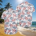 thumbnail image 5 of BUWTTED Shirts for Men USA 250th Anniversary Print Short Sleeve Casual Button Down Summer Loose Fit Beach Hawaiian Pink Shirt L, 5 of 5