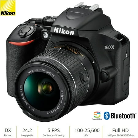 Restored Nikon D3500 24.2MP DSLR Camera with AF-P DX NIKKOR 18-55mm f/3.5-5.6G VR Lens (1590B) (Refurbished)