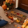 thumbnail image 4 of Fall Harvest Welcome Doormat, Maple Leaf & Pumpkin Pattern Halloween Thanksgiving Decor Rug, Non‑Slip Anti‑Fatigue Backing Floor Mat for Entryway Porch Kitchen, 4 of 7