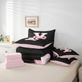 thumbnail image 4 of Erosebridal Initial Letter Y Bedding Full Size, Black Pink Bedding Sets Full Size, Kawaii Bow-tie Reversible Bed Set, Lightweight Room Decorative, 7pcs, 4 of 6