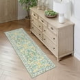 thumbnail image 3 of Lahome 2'x6' Washable Runner Rug for Living Room with Non Slip Backing,Traditional Boho Hallway Runner Rug,Low Pile Lightweight Carpet,Floral Print Mat,Better Home,Washable Machine,Green, 3 of 7