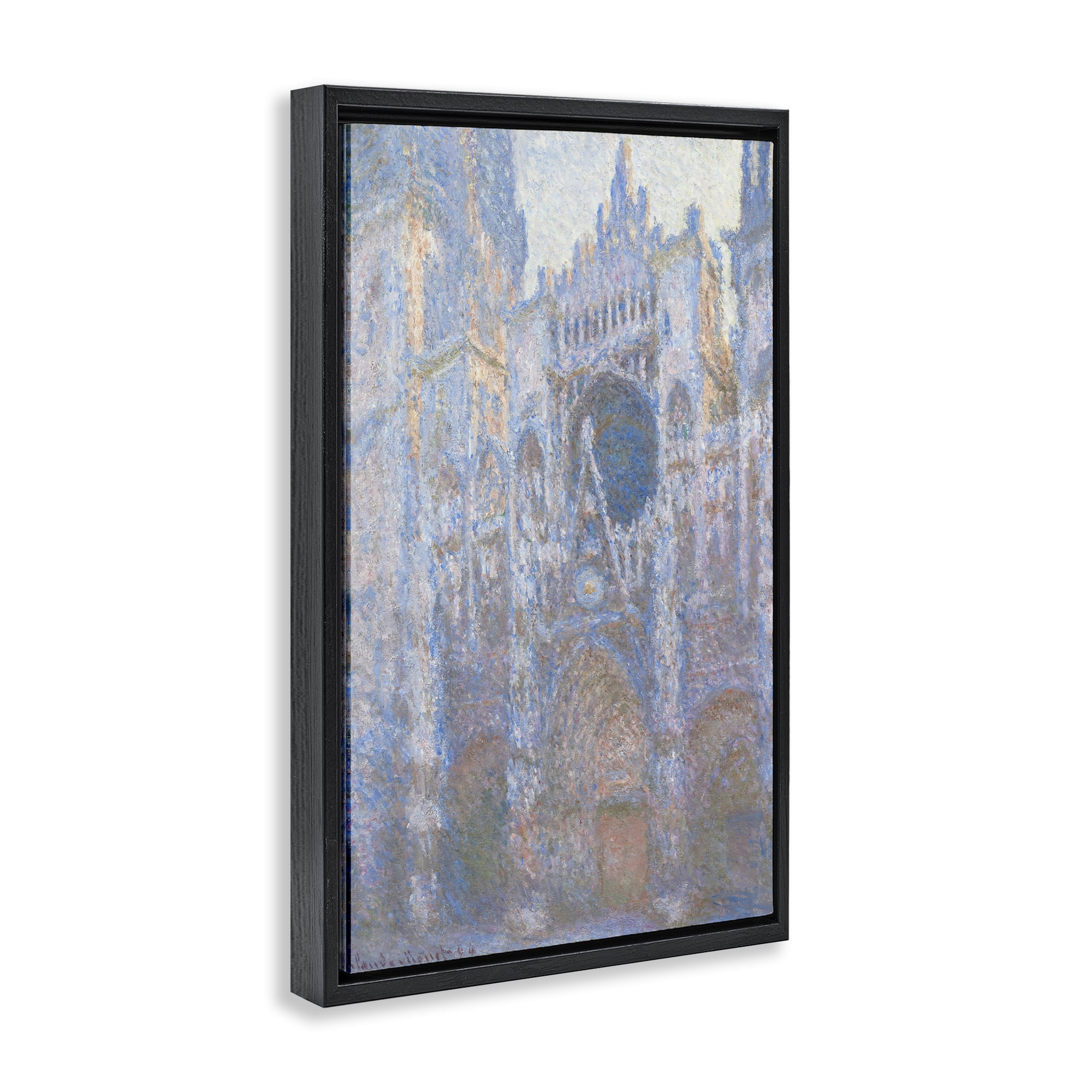 Stupell Industries Classical Cathedral Façade Buildings & Architecture Painting Black Floater Framed Canvas Art Print Wall Art, 21 x 31