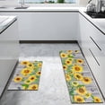 thumbnail image 2 of 2 Pieces Sunflower Kitchen Rugs and Mats Sunflower on The Wooden Kitchen Decor Farmhouse Anti Fatigue Mat Non Skid Washable Standing Mat Kitchen Rugs17x30+17x47inch, 2 of 6