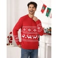 thumbnail image 2 of Yesfashion Family Matching Christmas Sweater Reindeer Snowflakes Knitted Ugly Crew Neck Pullover For Men, 2 of 5