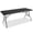 Black + Iron + Plastic, variant on 56.7 Outdoor Dining Table for 6, Powder-Coated Steel Slat Top with Umbrella Hole, Anti-Slip Pads, E-Coating Frame, All-Weather Black Patio Table for Garden, Poolside, Backyard
