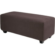 PiccoCasa Stretch Ottoman Cover Slipcover Furniture Covers Navy Large